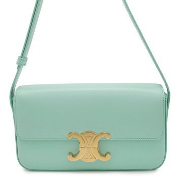 Celine Triomphe Claude Shoulder Bag shiny calfskin leather - Picture 1 of 8